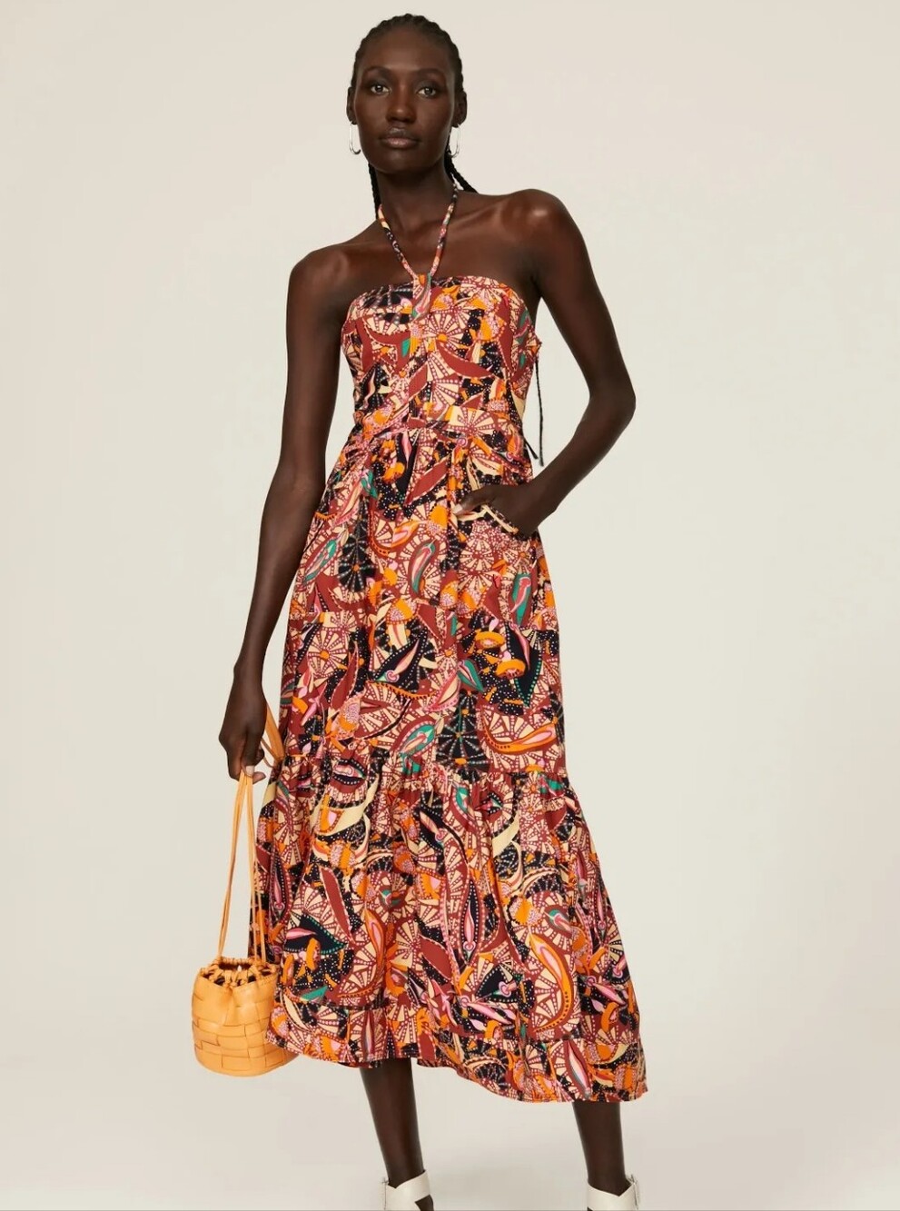 A.L.C Adelle Tiered Halter Maxi Dress